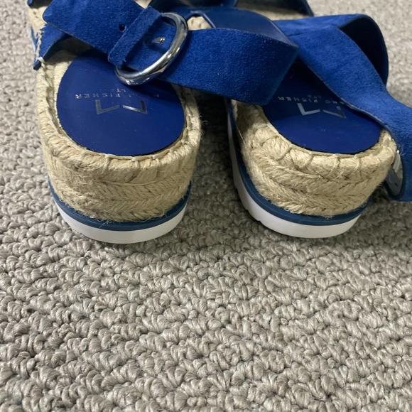 Marc Fisher Womens Sandals 8.5M Blue Suede Espadrilles Platform Phebe Strappy - Picture 6 of 10